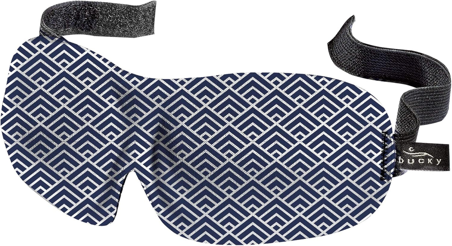 Bucky 40 Blinks No Pressure Eye Mask for Travel & Sleep, Blue Atlas, One Size