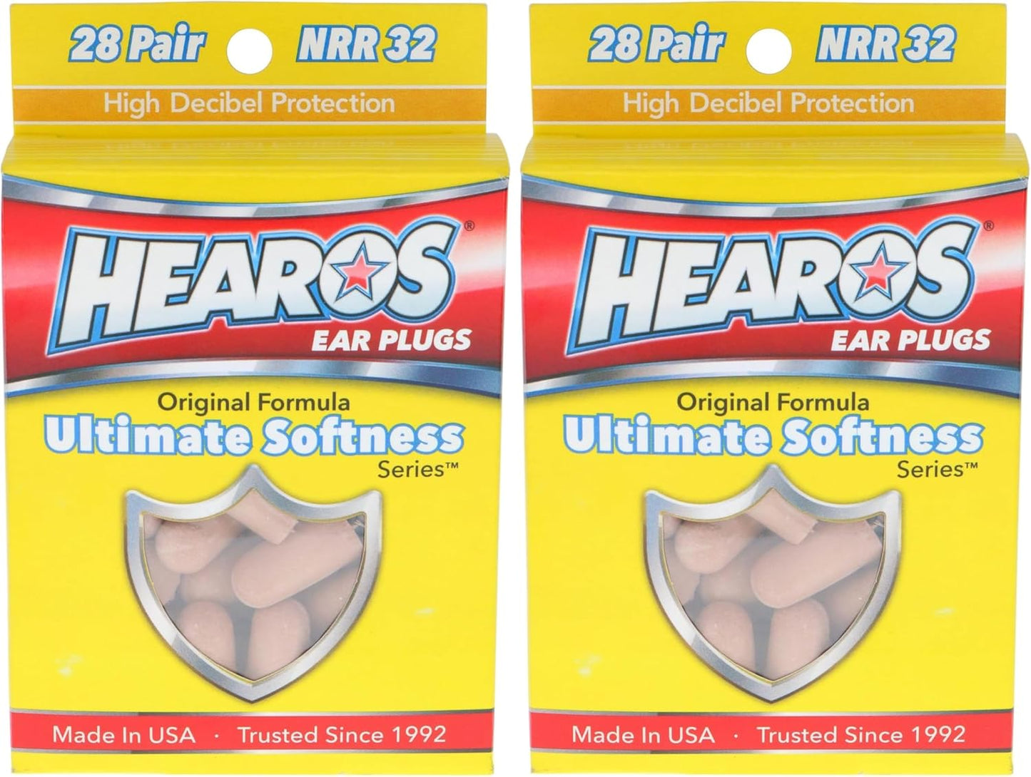 HEAROS Ultimate Softness Series Ear Plugs 28 Pair (Pack of 2)