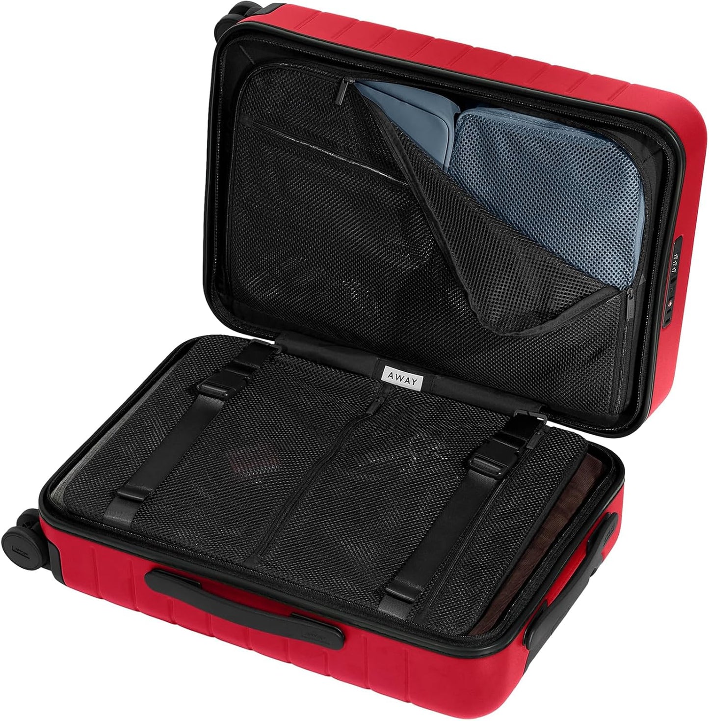 Away Carry-On Luggage, Lightweight Hardside Suitcase with Spinner Wheels, 22 Inch Airline Approved, TSA Lock, Cherry Red