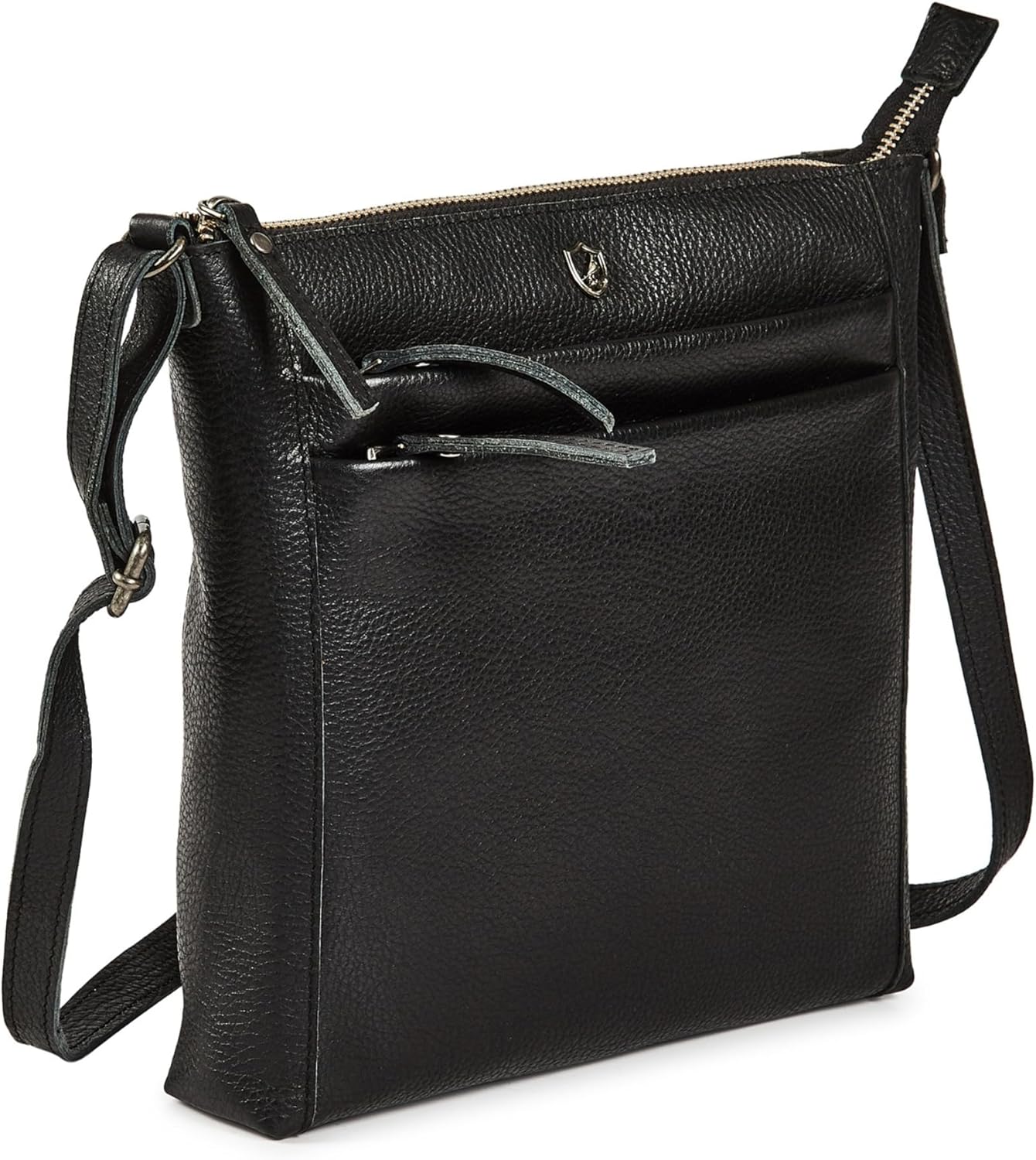 Small Soft Genuine Leather Crossbody Purse Women’s Sling Crossover Shoulder Travel Handbag with Triple Zipper