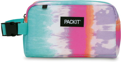 PackIt Freezable Snack Box, Tie Dye Sorbet, Built with ECOFREEZE Technology, Collapsible, Reusable, Zip Closure with Buckle Handle, Great for All Ages and Fresh Snacks on the go