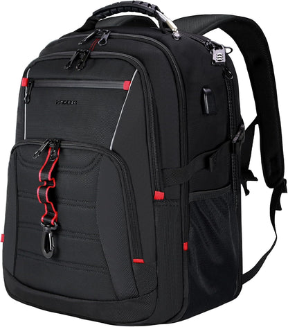 KROSER Travel Laptop Backpack 18.4 inch XXXL Computer Backpack Stylish College Backpack with RFID Pockets USB Charging Port REFLECTIVE STRIPS Water-Repellent Day pack for Business/Men