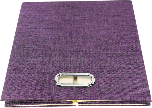 Posprica Storage Boxes, Foldable Organiser Cube Basket Bin, Thick and Heavy Duty (28×28×28cm/4pcs, Purple)