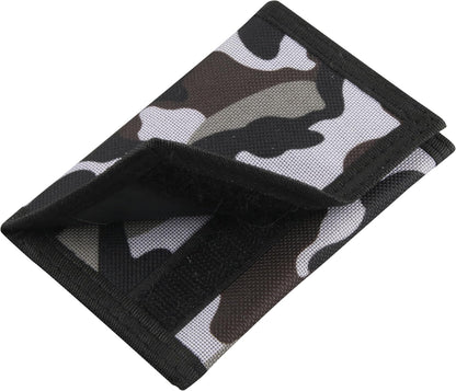 NEICY RFID Blocking Canvas Wallet for Men and Women - Camo Trifold Outdoor Sports Wallets with Magic Sticker for Teen Kids (Camo Grey02)