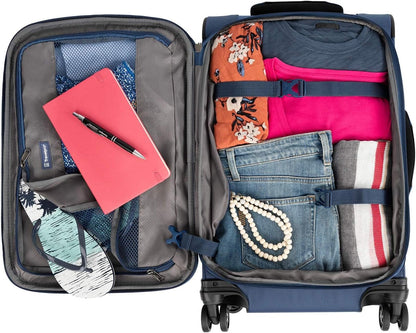 Travelpro Tourlite Softside 2-Piece Set, Expandable Luggage with 4 Spinner Wheels, Lightweight Suitcase, 21" Carry-On, 29 Check Large, Blue