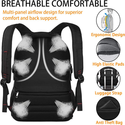 LTINVECK Travel Laptop Backpack, Extra Large Backpack for Men Women with USB Charging Port, TSA Friendly Heavy Duty Big Business Computer Bag Tech Backpacks Bag Fit 17 Inch Laptops, RFID Backbag