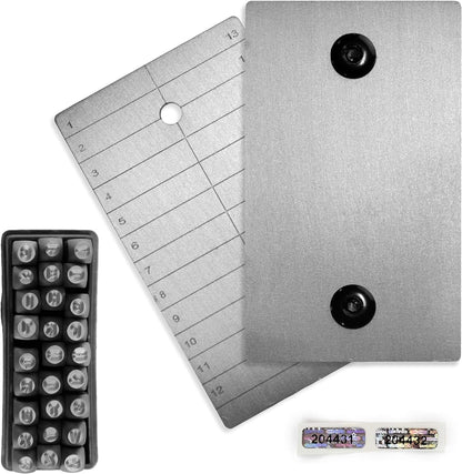ColdTi - Titanium Bitcoin Seed Plates for Ultra-Secure Crypto Seed Phrase Storage (2 Plates, Punch Set & Seals) - Premium Seed Phrase Metal - Alphabetic Punch Set Included