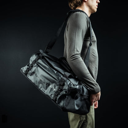 Eberlestock Hyllus Duffel Bag for Men - Durable, Water-Resistant, Small Men's Duffle Bag with Zipper Pockets, Ideal for Travel & Gym, Tactical Gear Bag, Hunting, Fishing, Camping - Black, 65L