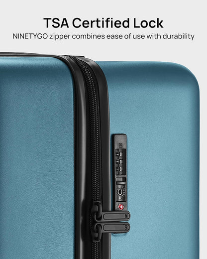 Carry On Suitcase, 20 Inch Carry-On Luggage with Double Spinner Wheels, Anti-Burst Zipper, Hard Case PC Suitcase Carry On, Lightweight Travel Luggage, TSA Approved (Topaz Blue, Hudson)