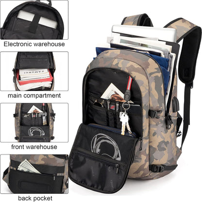 Tzowla Travel Laptop Backpack Water Resistant Anti-Theft Bag with USB Charging Port and Lock 15.6 Inch Computer Business Backpacks for Women Men Gift,Bookbag Casual Daypack