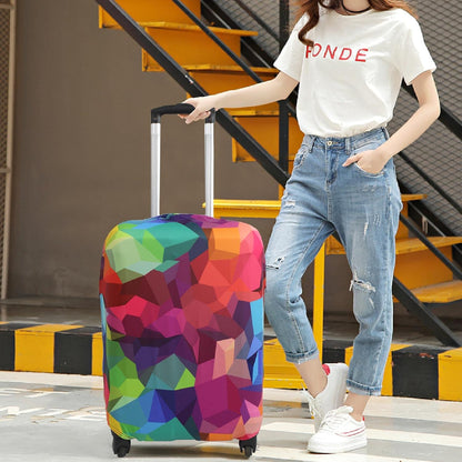 Explore Land Travel Luggage Cover Suitcase Protector Fits 23-26 Inch Case (Geometry, M)