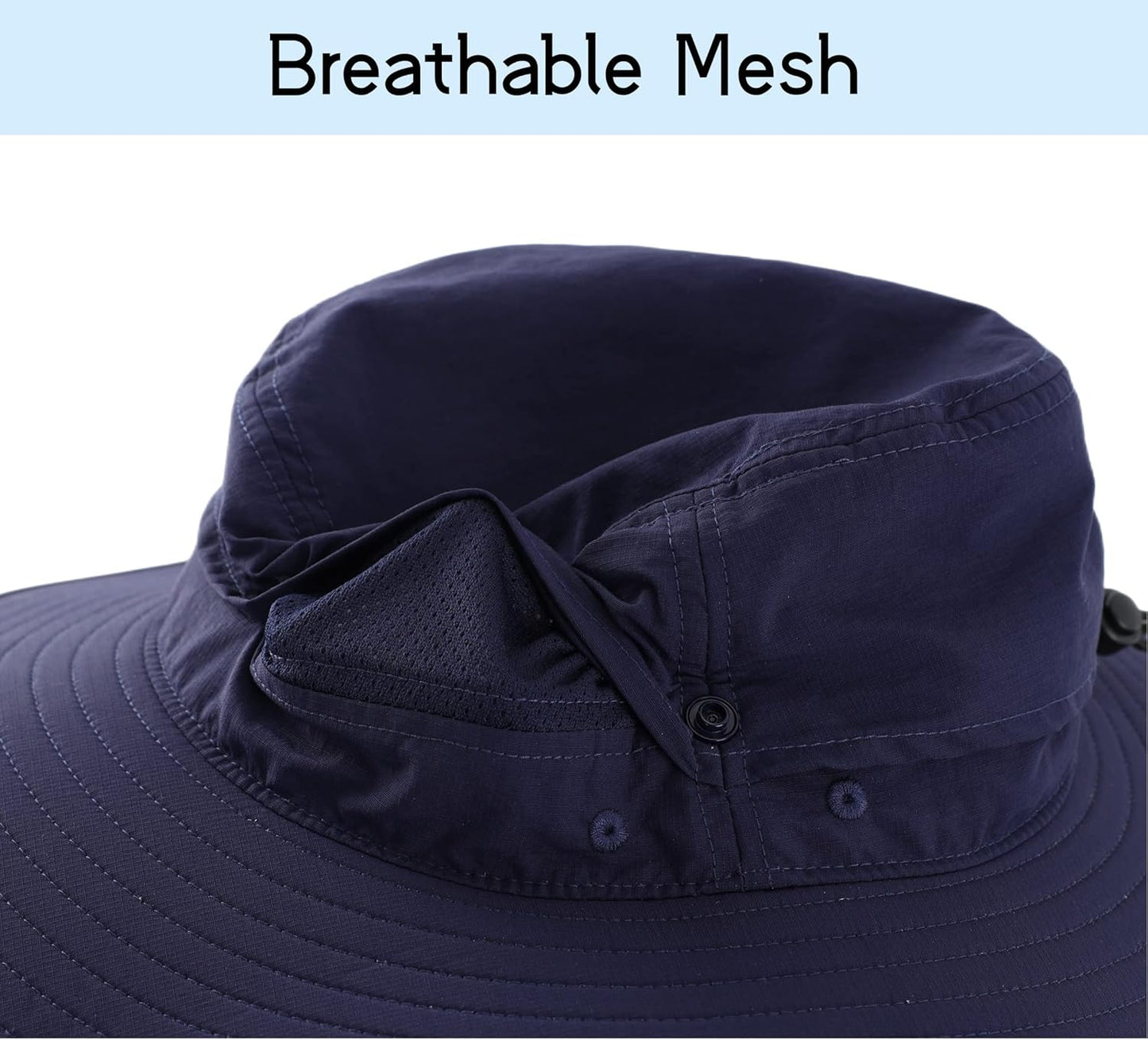 Connectyle Sun Hat for Men Women Outdoor UV Protection Safari Hat for Fishing Hiking Gardening Breathable Cowboy Hat UPF50