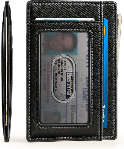 BULLIANT Slim Wallet, Skinny Minimal Thin Front Pocket Wallet Card Holder For Men 7Cards 3.15"x4.5",Gift-Boxed