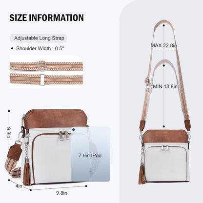 Crossbody Purse for Women,Lightweight Medium Crossbody Bag Soft Leather Women's Shoulder Handbags with Tassel