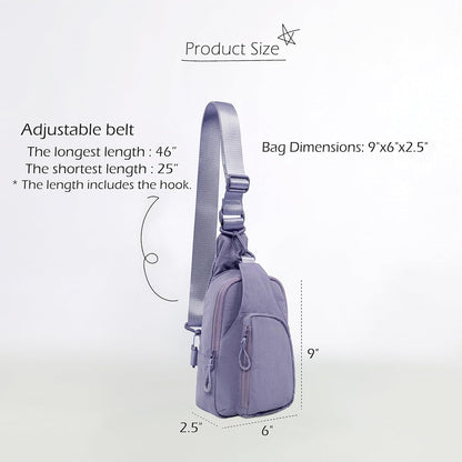 ODODOS Daily Sling Bag with Adjustable Straps Crossbody Chest Bag Lightweight Small Backpack for Casual Traveling Hiking