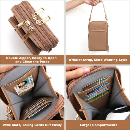 Crossbody Cellphone Purse Women Touch Screen Bag RFID Blocking Wallet Handbag Shoulder Strap