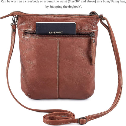 Crossbody Sling Bag for Women Small Real Leather Purse Vintage Travel Crossover Shoulder Bag Handmade