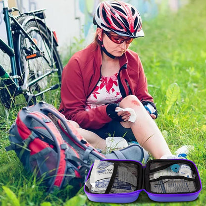276PCS Compact Small First Aid Kits for Home Businesses Urgent Essential Mini First Aid Kit Travel Size Car Emergency Supplies Kit for Hiking Boating Skating, Purple AMORNING