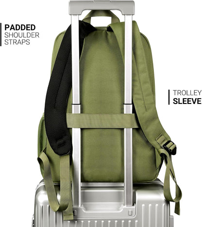ZORFIN 26L Backpack for College, and Travel: Water Resistant Bookbag - Army Green