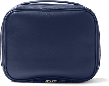 Leatherology Navy Blue Large Travel Organizer - Zipped mesh storage pocket, elastic loops for organization, double metal zipper