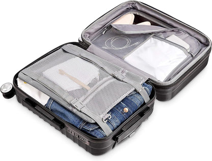Amazon Basics 2 Piece Set (20", 28") With TSA Locks, Hardshell Suitcases With Four Multi-directional Wheels, Expandable For Up to 25% More Space, With Scratch-Resistant Surface, Black