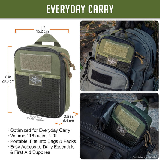 MAXPEDITION Beefy Pocket Organizer, Compact, MOLLE-Compatible, 1000D Nylon Tactical Pouch, Everyday Carry Tool and Gear Storage for Outdoor, Tactical, Survival, 0266