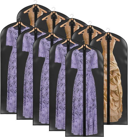 Zilink 65" Dress Bags for Gowns Long Clear Garment Bags for Gowns Garment Covers for Long Dresses, 10 Pack