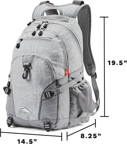 High Sierra Loop Backpack, Travel, or Work Bookbag with tablet sleeve, One Size, Black