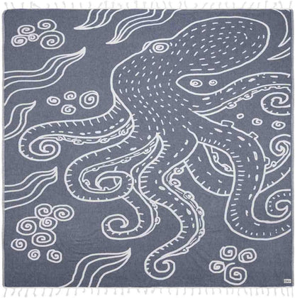 Sand Cloud Extra Large Turkish Beach Towel - Sand Free - 100% Organic Turkish Cotton Yarn - Quick Dry Towel for Beach, Picnic, Blanket or Bath - As Seen on Shark Tank - Marine Life (Ozy)