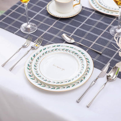 20-Piece Silverware Set for 4,Modern 18/10 Stainless Steel Flatware Set,Unique Rustic Cutlery Utensils Set,Spoon and Fork Set for Home, Restaurant,Wedding,Mirror Polished,Dishwasher Safe