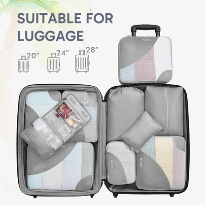 ALL INCLUDED 10 Set Durable Packing Cubes for Suitcases,OlarHike Essentials for Travel, UPGRADED Anti-Tear Stitching, NEW Improved Luggage Packing Organizers for Travel Accessories (Grey)