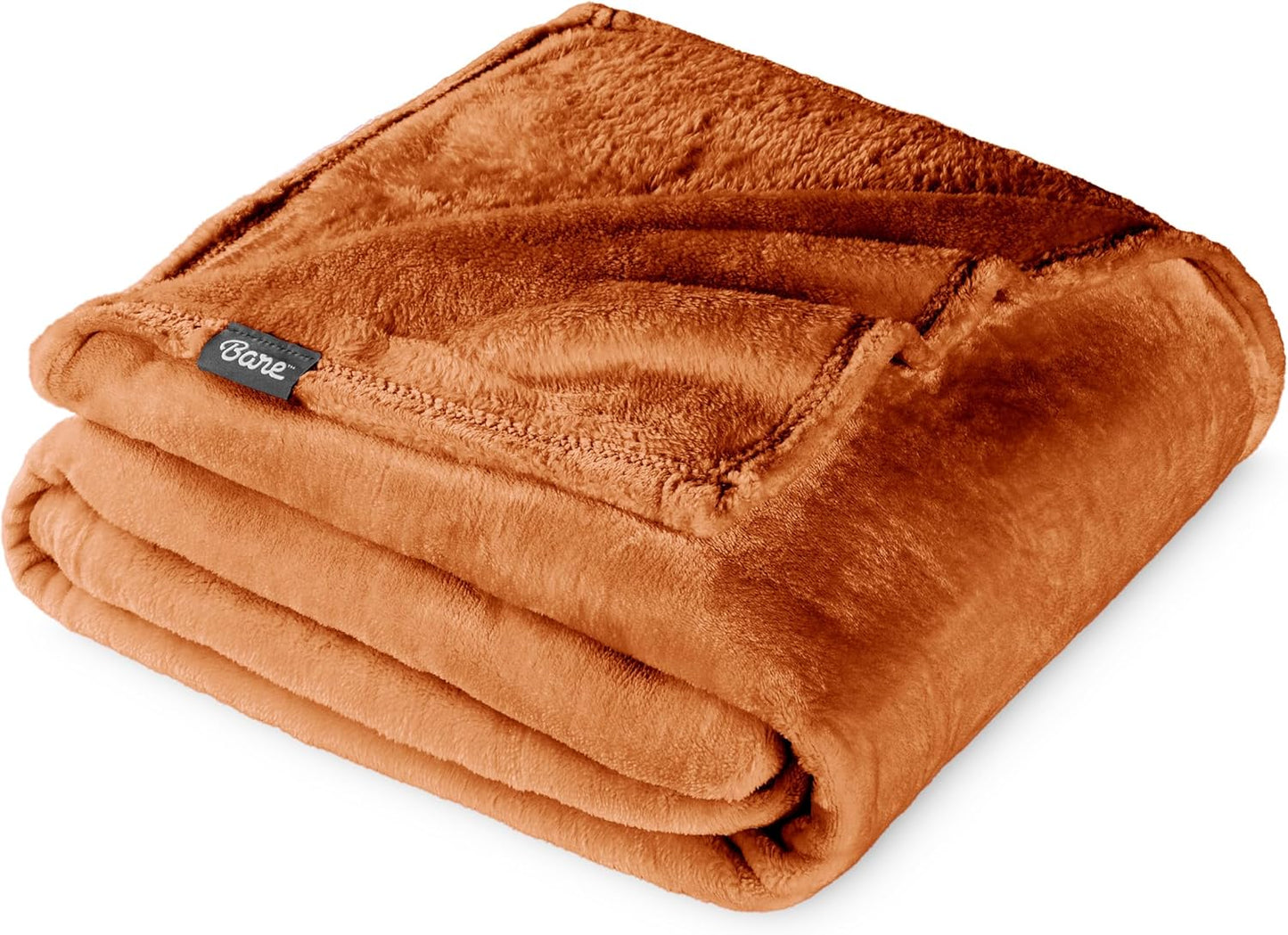 Bare Home Fleece Blanket - Full/Queen - Ultra-Soft Lightweight for Bed, Sofa, and Couch - Luxury Microplush - Cozy Warm Blanket (Full/Queen, Sienna)