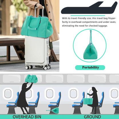 QOGiR Neoprene Multipurpose Beach Bag Tote with Inner Zipper Pocket … … … …