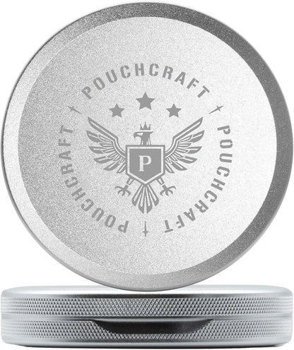 Metal Pouch Can | Metal Container | Slim EDC Pocket Tin | Airtight & Moisture-Resistant | Compact Daily Organizer | Pill Case & Travel Tin | Father’s Day Gift for Dad | (Insignia Ed, Silver, Slim)
