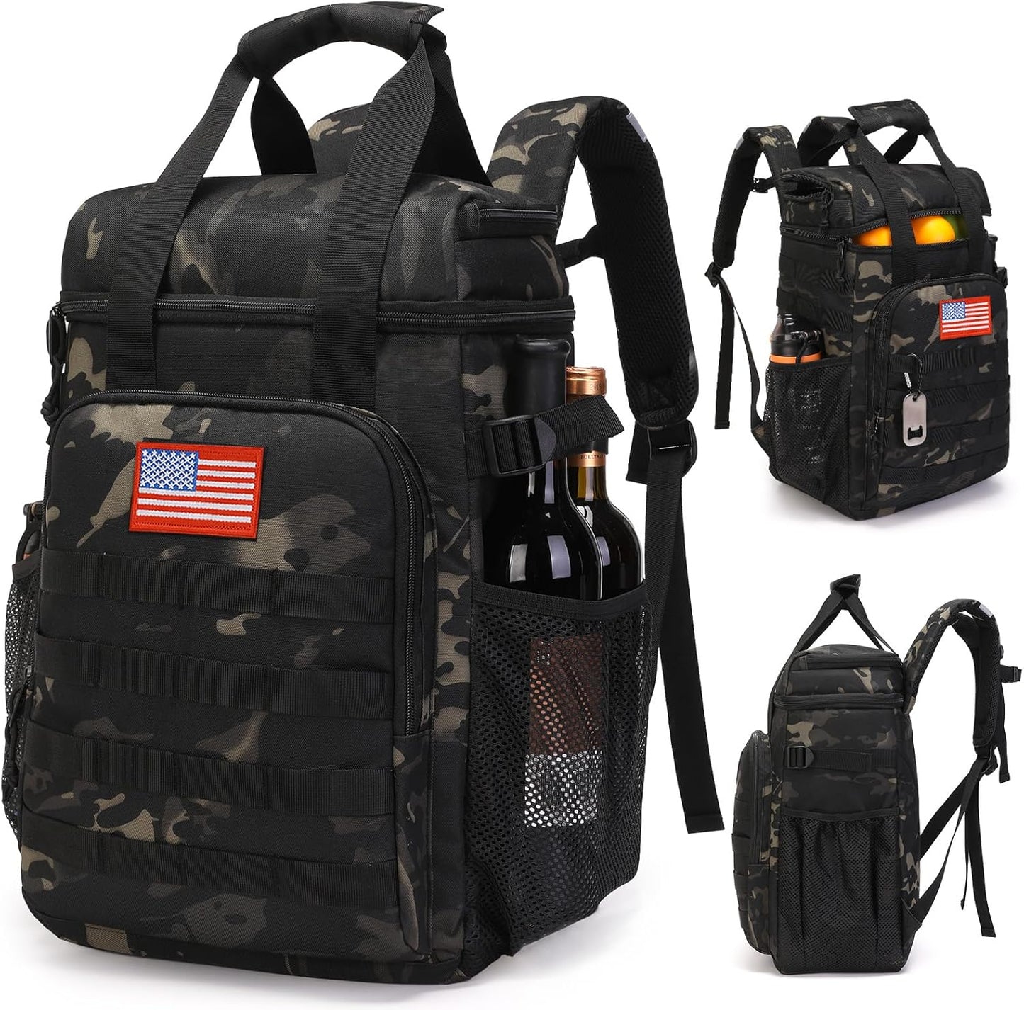 Tactical Backpack Cooler,Lunch Backpack for Men Adults Work with Handle，Soft Cooler Backpack Insulated Waterproof Leak Proof