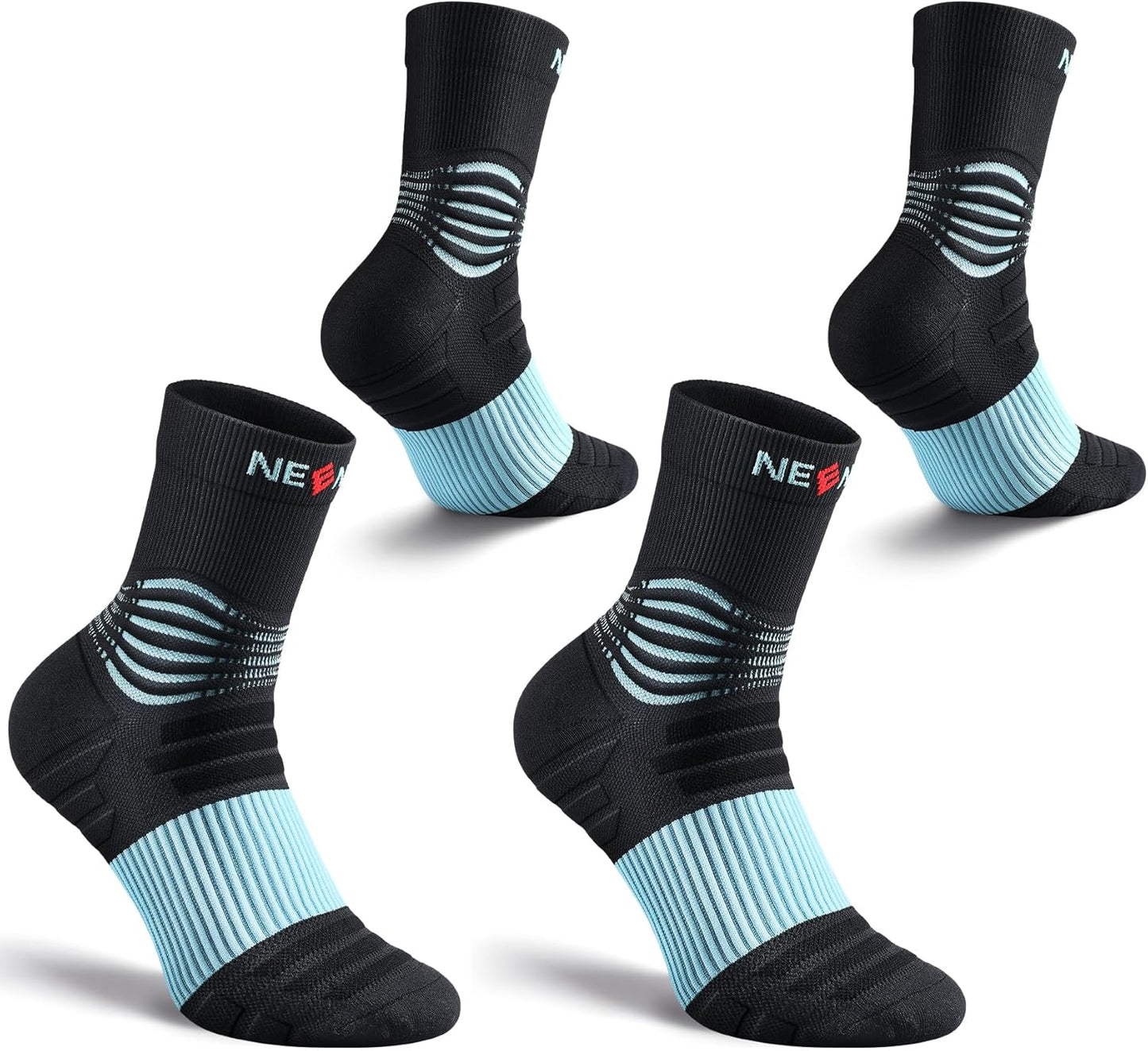 NEENCA Medical Compression Socks—2 Pairs, Ankle Socks for Injury Recovery, Pain Relief, Swelling, Sport Protection 20-30 mmHg