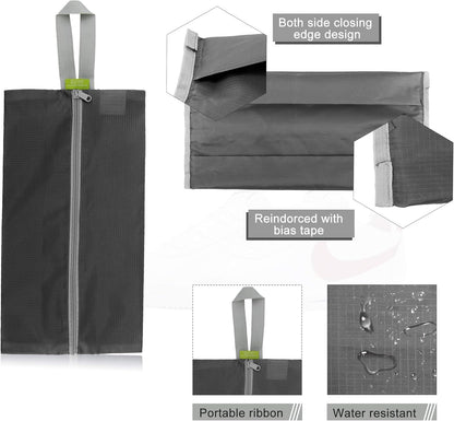 BeeGreen Colorful Dance Shoe Organizer Bags - 6 Pack with Zipper Closure and Handle, Portable Nylon Shoe Bags for Storage, Men's and Women's Travel Gifts