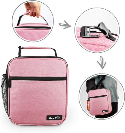 Hap Tim lunchbox for Adult, Insulated Lunch Bag for Women, Reusable Lunch Box, Spacious Lunchbag, Pink (18654-PK)