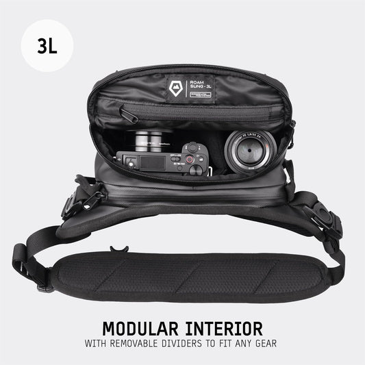 WANDRD ROGUE V1 3L Sling: Compact Camera Sling and Crossbody Bag with Fast Access, 3-Way Carry– Lightweight Everyday Bag Great for Travel, Photography, and Daily Use (Black)