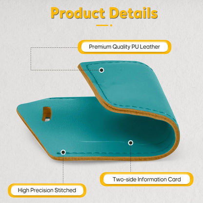 Travelambo Luggage Tags for Suitcases Faux Leather Privacy Protection 2 Pack Bag Tags Travel Accessories Essential, Bright Green