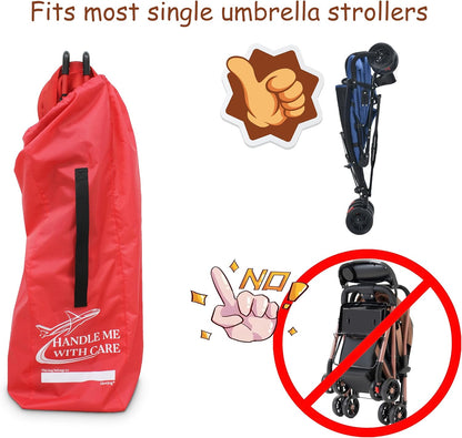 Stroller Travel Bag for Airplane, for Single Umbrella Strollers, Red