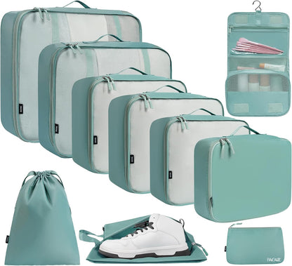 BAGAIL 6 Set/8 Set/10 Set Packing Cubes Various Sizes Packing Organizer for Travel Accessories Luggage Carry On Suitcase