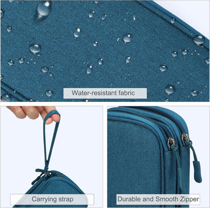 FYY Electronic Organizer, Travel Cable Organizer All-in-One Storage Bag Pouch Electronic Accessories Carry Case Portable Waterproof Double Layers for Cable, Cord, Charger, Phone, Earphone Green