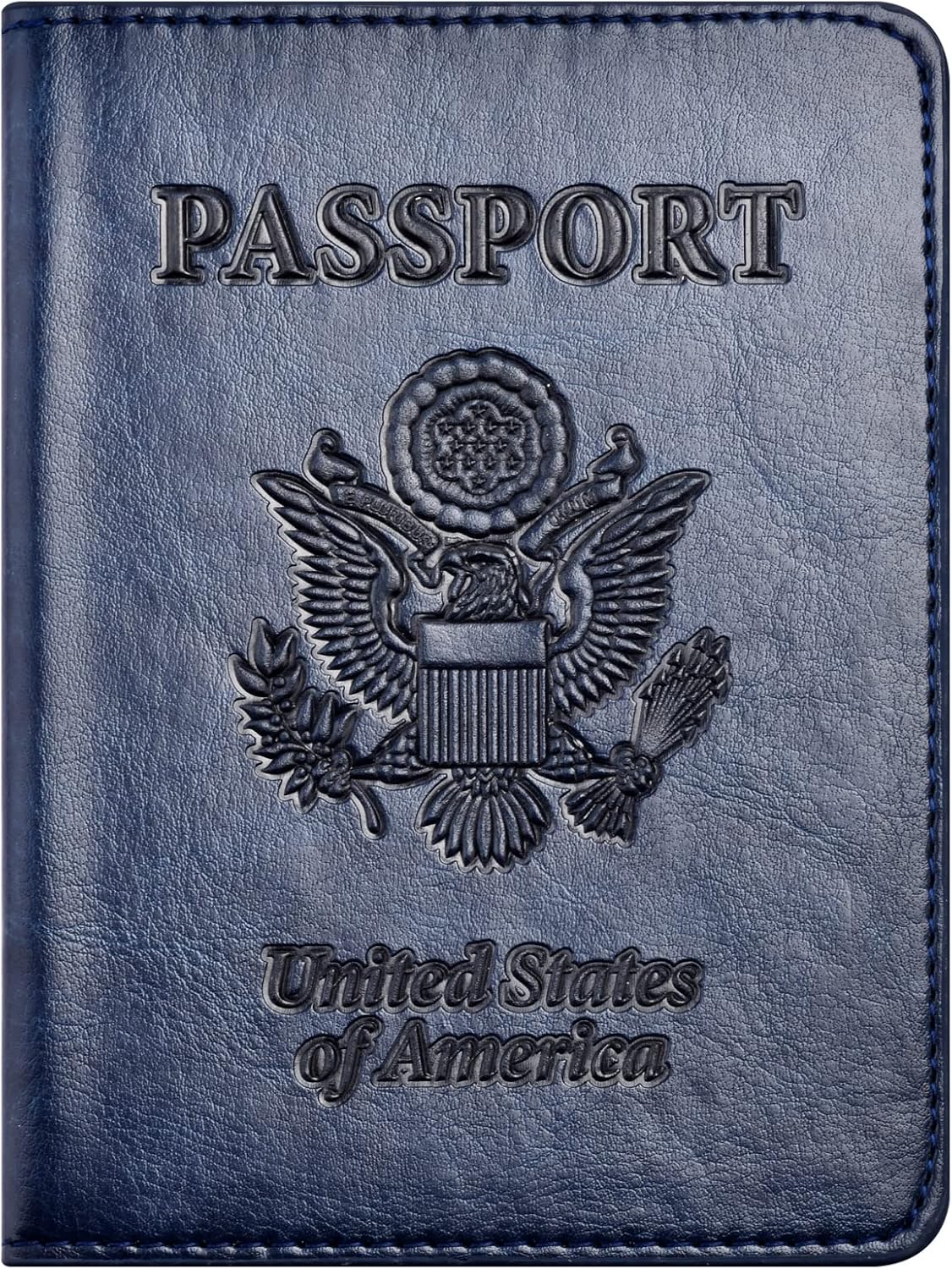 Passport and Vaccine Card Holder Combo, Passport Holder with Vaccine Card Slot, Passport Wallet, Passport Cover, Passport Case, Passport Holder for Women and Men(AB-Dark blue)