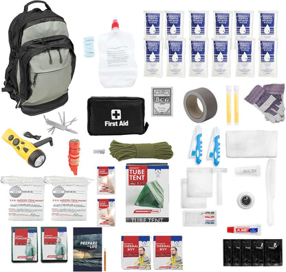 Urban Survival Bug-Out Bag/Go Bag and Disaster Survival Supplies for up to 6 People | Survival Kit for Wildfires, Hurricane, Civil Unrest & More