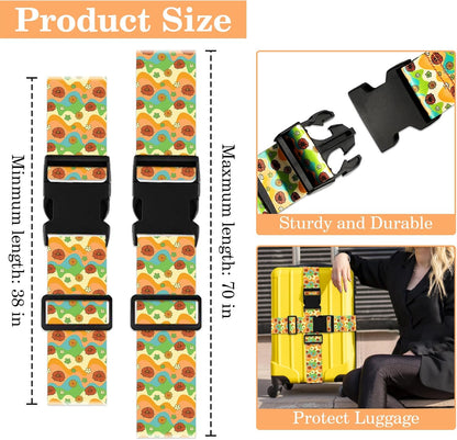 Luggage Straps for Suitcases TSA Approved, Luggage Identifiers for Suitcase, Adjustable Suitcase Strap for Baggage Security with Cute Patten, Travel Necessary Accessories (Rainbow Flower)