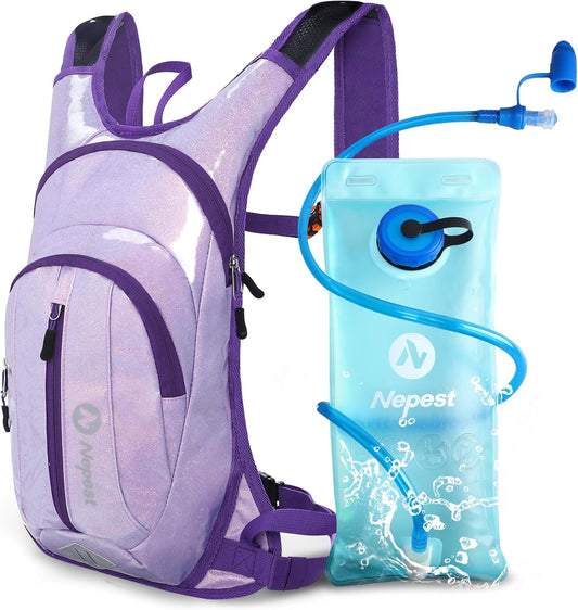 Nepest Hydration Pack Backpack for Women & Men, Lightweight Water Backpack with 2L Water Bladder for Hiking Cycling Running Biking
