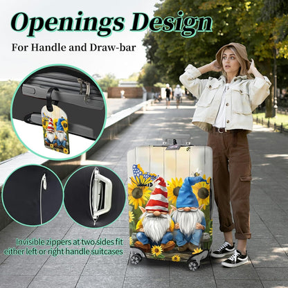 Luggage Cover + Tag, Dwarf Travel Suitcase Protector for 22-24 inch Luggage (M), Dustproof, Anti-Scratch