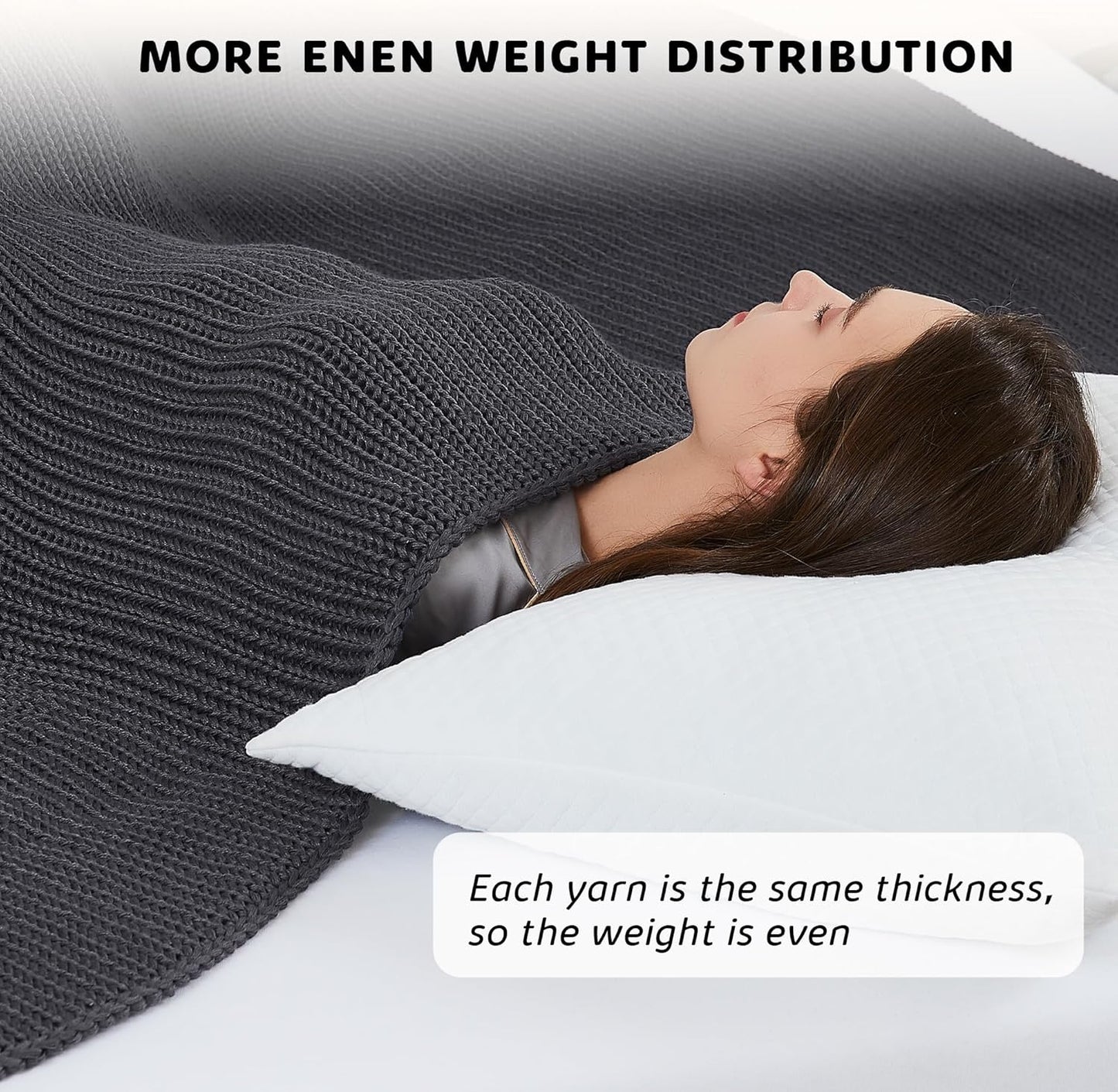 L'AGRATY Knitted Weighted Blanket - 60"x80" 20lbs Cooling Chunky Knit Heavy Blanket for Adults Braided Crochet Throw Thick Cable Yarn Knit Decorative No Beads Evenly Weighted Machine Washable
