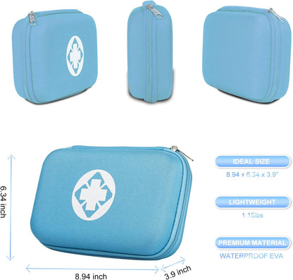 276PCS Small Travel First Aid Kit Supplies for Business, First Aid Kits Backpacking Essentials Items Trauma First Aid Survival Kits for Home Outdoor Adventure, Blue AMORNING